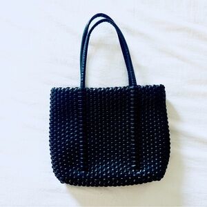 Adorable Little Woven Basket Mini Bag Tote Purse Vintage VTG 90s